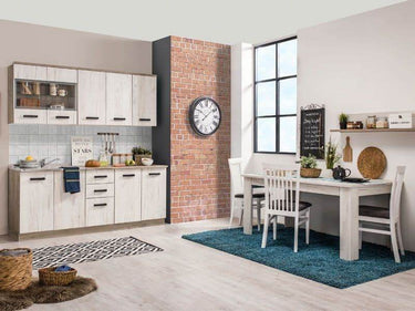 Gabriel White Oak Effect Kitchen Units with 10 Doors and 2 Drawers - UK Luxury Furniture